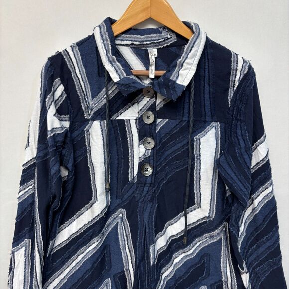 Lulu-B Women 3/4 Sleeve Blouse Top Shirt Size Medium Artsy C040 -17 - Picture 11 of 16